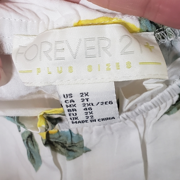 Forever 21+ Lemon Print Off the Shoulder Crop Top - Picture 10 of 14